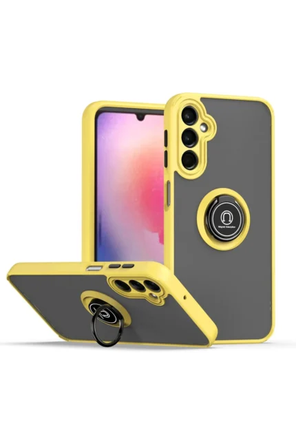 Uray store Samsung Galaxy A05S Kılıf Montreal Yüzüklü Silikon Kapak - Sarı