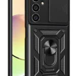 Uray store Samsung Galaxy A05S Kılıf Pars Lens Yüzüklü Silikon - Siyah