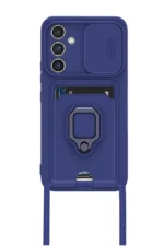 Uray store Samsung Galaxy A05S Kılıf Zuma Kartvizitli Yüzüklü Silikon - Lacivert - Görsel 2