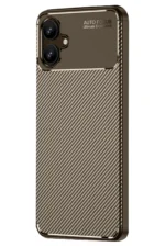 Uray store Samsung Galaxy A06 Kılıf Auto Focus Karbon Kapak - Kahverengi - Görsel 2