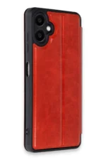 Uray store Samsung Galaxy A06 Kılıf Flip Cover - Kırmızı - Görsel 2