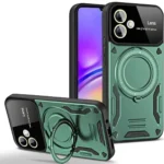 Uray store Samsung Galaxy A06 Kılıf Joy Lens Standlı Kapak - Koyu Yeşil