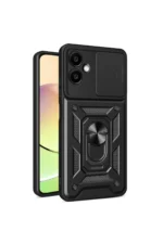 Uray store Samsung Galaxy A06 Kılıf Pars Lens Yüzüklü Silikon - Siyah