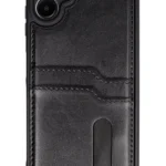 Uray store Samsung Galaxy A06 Kılıf Sara Kartvizitli Deri Kılıf - Siyah