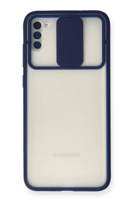 Uray store Samsung Galaxy A11 Kılıf Palm Buzlu Kamera Sürgülü Silikon - Lacivert