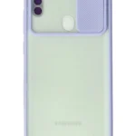 Uray store Samsung Galaxy A11 Kılıf Palm Buzlu Kamera Sürgülü Silikon - Lila