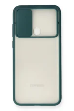 Uray store Samsung Galaxy A11 Kılıf Palm Buzlu Kamera Sürgülü Silikon - Yeşil - Görsel 2