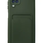 Uray store Samsung Galaxy A12 Kılıf Kelvin Kartvizitli Silikon - Koyu Yeşil