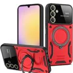 Uray store Samsung Galaxy A14 4G Kılıf Joy Lens Standlı Kapak - Kırmızı