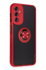 Uray store Samsung Galaxy A14 4G Kılıf Montreal Yüzüklü Silikon Kapak - Kırmızı - Görsel 2