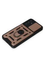 Uray store Samsung Galaxy A14 4G Kılıf Pars Lens Yüzüklü Silikon - Rose Gold - Görsel 5