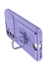 Uray store Samsung Galaxy A14 4G Kılıf Zuma Kartvizitli Yüzüklü Silikon - Lila - Görsel 3