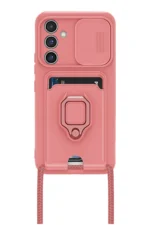 Uray store Samsung Galaxy A14 4G Kılıf Zuma Kartvizitli Yüzüklü Silikon - Pembe - Görsel 2