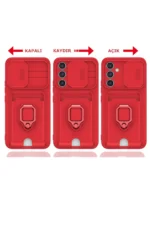 Uray store Samsung Galaxy A14 4G Kılıf Zuma Kartvizitli Yüzüklü Silikon - Pembe - Görsel 4