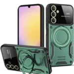 Uray store Samsung Galaxy A15 4G Kılıf Joy Lens Standlı Kapak - Koyu Yeşil