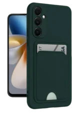 Uray store Samsung Galaxy A16 5G Kılıf Kelvin Kartvizitli Silikon - Koyu Yeşil