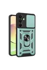 Uray store Samsung Galaxy A16 5G Kılıf Pars Lens Yüzüklü Silikon - Yeşil