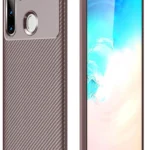 Uray store Samsung Galaxy A21 Kılıf Auto Focus Karbon Kapak - Kahverengi