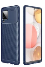 Uray store Samsung Galaxy A22 Kılıf Auto Focus Karbon Kapak - Lacivert