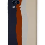 Uray store Samsung Galaxy A22 Kılıf Ebruli Lansman Silikon - Lacivert-Krem