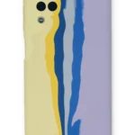 Uray store Samsung Galaxy A22 Kılıf Ebruli Lansman Silikon - Sarı-Lila