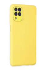 Uray store Samsung Galaxy A22 Kılıf Lansman Glass Kapak - Sarı - Görsel 2