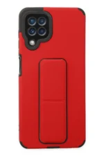 Uray store Samsung Galaxy A22 Kılıf Mega Standlı Silikon - Kırmızı