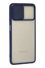 Uray store Samsung Galaxy A22 Kılıf Palm Buzlu Kamera Sürgülü Silikon - Lacivert - Görsel 3