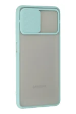 Uray store Samsung Galaxy A22 Kılıf Palm Buzlu Kamera Sürgülü Silikon - Turkuaz - Görsel 2