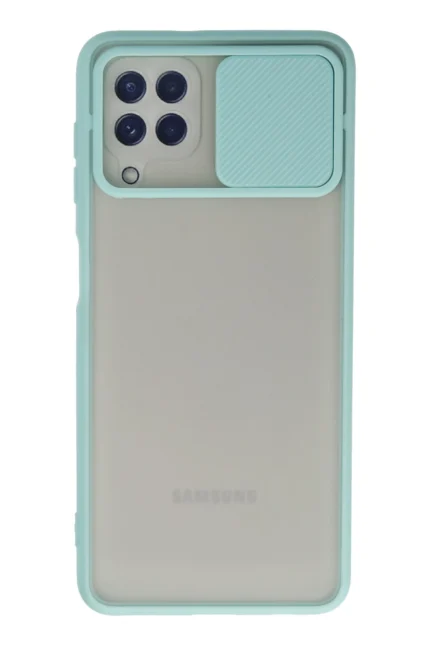 Uray store Samsung Galaxy A22 Kılıf Palm Buzlu Kamera Sürgülü Silikon - Turkuaz