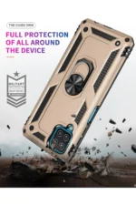 Uray store Samsung Galaxy A22 Kılıf Sofya Yüzüklü Silikon Kapak - Gold - Görsel 7