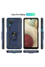 Uray store Samsung Galaxy A22 Kılıf Sofya Yüzüklü Silikon Kapak - Lacivert - Görsel 3