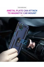 Uray store Samsung Galaxy A22 Kılıf Sofya Yüzüklü Silikon Kapak - Lacivert - Görsel 6