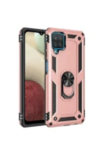 Uray store Samsung Galaxy A22 Kılıf Sofya Yüzüklü Silikon Kapak - Rose