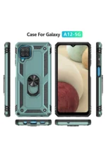 Uray store Samsung Galaxy A22 Kılıf Sofya Yüzüklü Silikon Kapak - Yeşil - Görsel 3