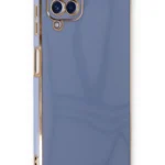 Uray store Samsung Galaxy A22 Kılıf Volet Silikon - Mavi