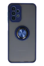 Uray store Samsung Galaxy A23 4G Kılıf Montreal Yüzüklü Silikon Kapak - Lacivert