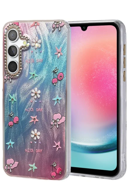 Uray store Samsung Galaxy A24 4G Kılıf Blade Aynalı Desenli Kapak - Desen 4