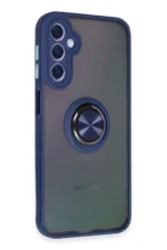 Uray store Samsung Galaxy A24 4G Kılıf Montreal Yüzüklü Silikon Kapak - Lacivert - Görsel 2