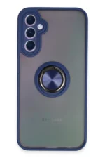 Uray store Samsung Galaxy A24 4G Kılıf Montreal Yüzüklü Silikon Kapak - Lacivert