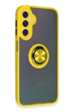 Uray store Samsung Galaxy A24 4G Kılıf Montreal Yüzüklü Silikon Kapak - Sarı - Görsel 2