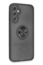 Uray store Samsung Galaxy A24 4G Kılıf Montreal Yüzüklü Silikon Kapak - Siyah - Görsel 2