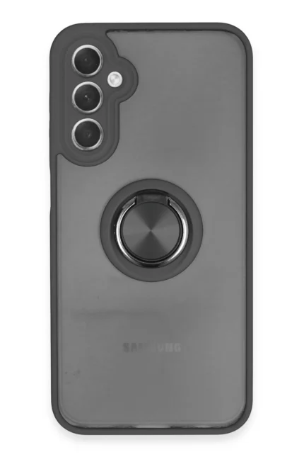 Uray store Samsung Galaxy A24 4G Kılıf Montreal Yüzüklü Silikon Kapak - Siyah