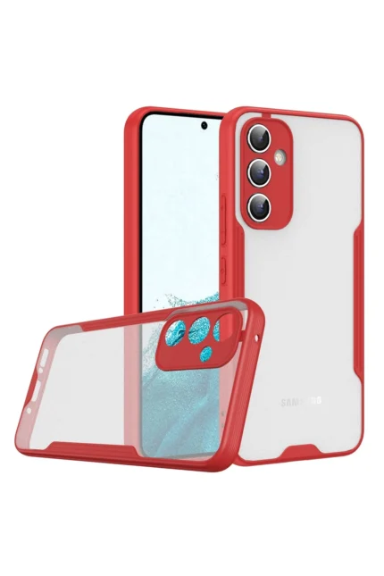 Uray store Samsung Galaxy A24 4G Kılıf Platin Silikon - Kırmızı