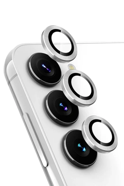 Uray store Samsung Galaxy A24 4G Valdez Metal Kamera Lens - Gümüş