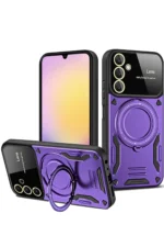 Uray store Samsung Galaxy A25 5G Kılıf Joy Lens Standlı Kapak - Mor