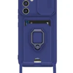Uray store Samsung Galaxy A25 5G Kılıf Zuma Kartvizitli Yüzüklü Silikon - Lacivert