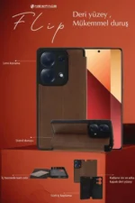 Uray store Samsung Galaxy A26 Kılıf Flip Cover - Kırmızı - Görsel 3