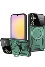 Uray store Samsung Galaxy A26 Kılıf Joy Lens Standlı Kapak - Koyu Yeşil