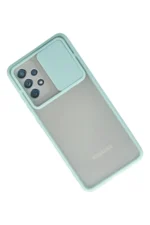 Uray store Samsung Galaxy A32 Kılıf Palm Buzlu Kamera Sürgülü Silikon - Turkuaz - Görsel 2